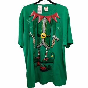 Kohls Holiday Christmas Elf Green Tshirt